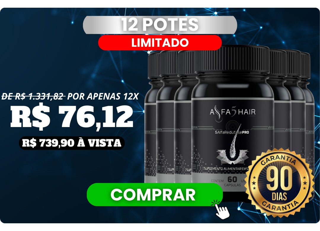 Kit 12 Potes ALFA5HAIR - Tratamento Completo